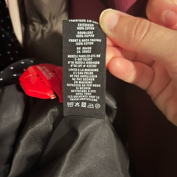 Theory Off The Shoulder Dress in Dotted Velvet Black and White Womens Size 2 - Picture 6 of 6